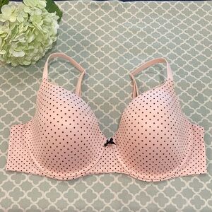 Victoria’s Secret Body Lined Demi Light Pink Polka Dot 40D